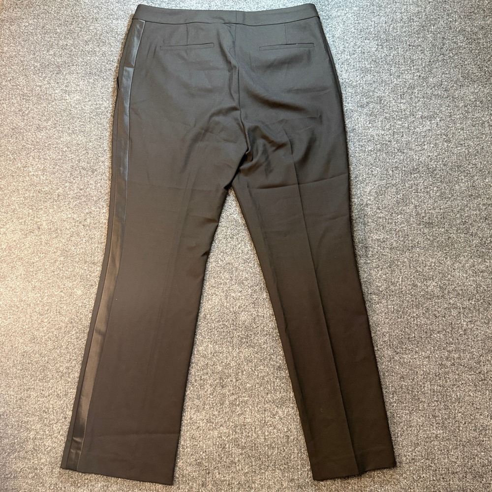 Lauren Ralph Lauren Black Wool Blend Tuxedo Dress Pants Satin Stripe Size 12 - Picture 5 of 16